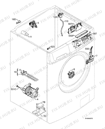 Взрыв-схема стиральной машины Aeg Electrolux LR3410WT - Схема узла Electrical equipment 268